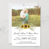 Invitation Magnétique Mariage photo simple tournesols (Recto)