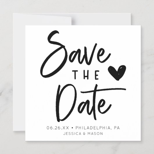 Invitation Magnétique Mariage Rustique manuscrit Enregistrer La Date (Recto)