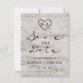 Invitation Magnétique Mariage rustique Sauvez la date (Recto)