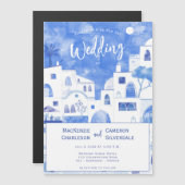 Invitation Magnétique Mariage Santorin (Devant / Derrière)