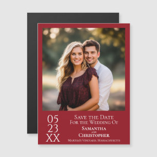 Invitation Magnétique Mariage Simple Moderne Économisez la Date Photo Éc