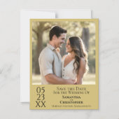 Invitation Magnétique Mariage simple moderne Enregistrer la date Photo G (Recto)