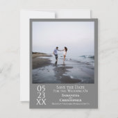 Invitation Magnétique Mariage simple moderne Enregistrer la date Photo G (Recto)