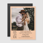 Invitation Magnétique Mariage simple moderne Enregistrer la date Photogr (Devant / Derrière)