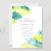 Invitation Magnétique Mariage turquoise et citron tropical (Recto)