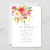 Invitation Magnétique Marsala Vintage Rustic Charme Mariage (Recto)