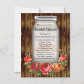 Invitation Magnétique Mason Jar Flower Fête des mariées de couronne (Recto)