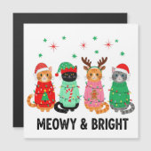 Invitation Magnétique Meowy Christmas Cat (Devant / Derrière)