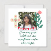 Invitation Magnétique Merci d'avoir célébré ma confirmation avec photo (Recto)