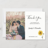 Invitation Magnétique Merci photo floral de tournesol rustique (Recto)