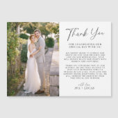 Invitation Magnétique Merci photo Mariage horizontal minimal moderne (Devant)