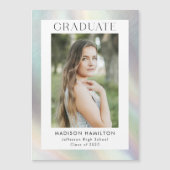 Invitation Magnétique Mère de Pearl Holographie photo diplôme\ (Devant)