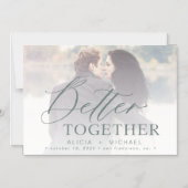 Invitation Magnétique Mieux ensemble script photo mariage enregistrer la (Recto)