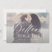 Invitation Magnétique Mieux ensemble script photo mariage enregistrer la (Recto)