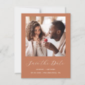 Invitation Magnétique Mini script photo en terre cuite (Recto)