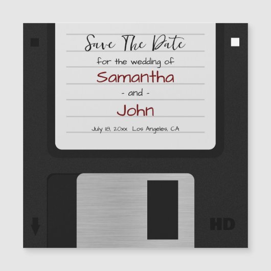 Invitation Magnétique Minimal Enregistrer La Date Rétro Funny Mariage (Devant)