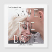 Invitation Magnétique Minimal Enregistrer Le Mariage Photo Date (Devant)