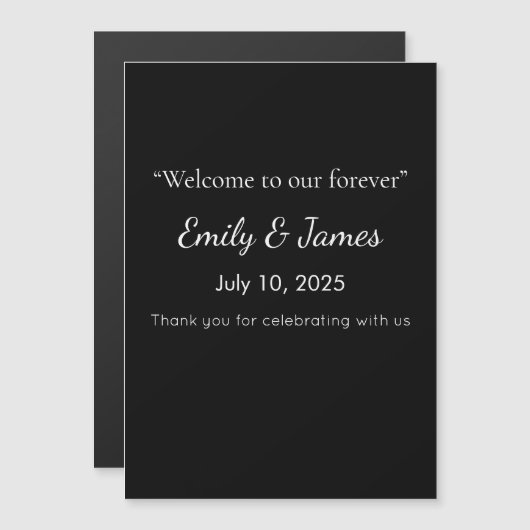 Invitation Magnétique Minimalist Black Cat Silhouette (Devant / Derrière)