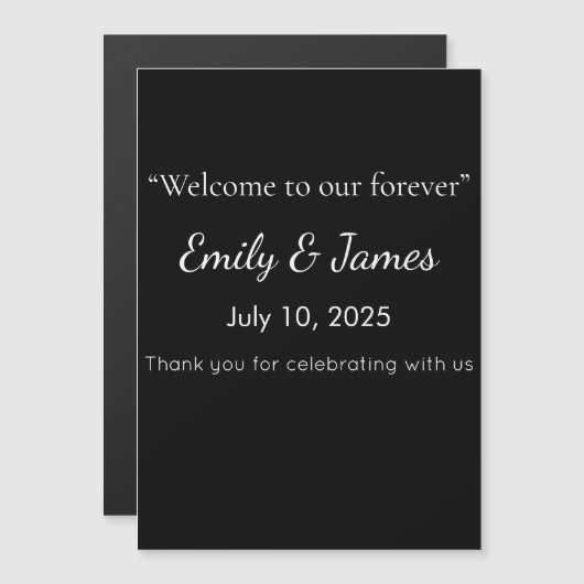 Invitation Magnétique Minimalist Black Cat Silhouette (Devant / Derrière)