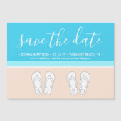 Invitation Magnétique Modern Beach Unique Monogramme Mariage Enregistrer (Devant)