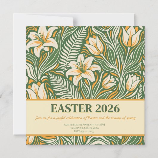 Invitation Magnétique Modern Botanical Easter Blessings (Recto)