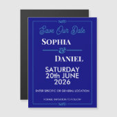 Invitation Magnétique Modern Editable Wedding Save The Date Card (Devant / Derrière)