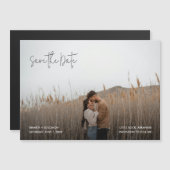 Invitation Magnétique Modern Elegant Photo Wedding Save the Date (Devant / Derrière)