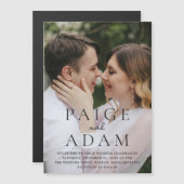 Invitation Magnétique Modern Photo Editorial Wedding (Devant / Derrière)