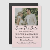 Invitation Magnétique Modern Pink Blush Wedding Save The Date (Devant / Derrière)