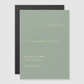 Invitation Magnétique Modern Sage Green Simple Wedding Save the Date (Devant / Derrière)