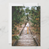 Invitation Magnétique Modern Script Elegant Wedding Photo Save The Date (Recto)