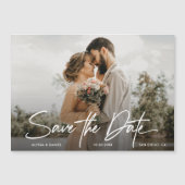 Invitation Magnétique Modern Simple Custom photo mariage enregistrer la  (Devant)