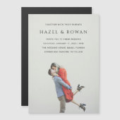 Invitation Magnétique Modern Simple Photo Wedding (Devant / Derrière)