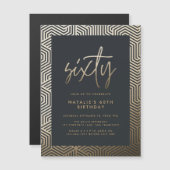 Invitation Magnétique Moderne 60e anniversaire simple élégant script élé (Devant / Derrière)