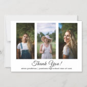 Invitation Magnétique Moderne Blanc 3 Merci de diplôme photo (Recto)