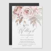 Invitation Magnétique Moderne design tendance Dusty Rose Blush Mariage (Devant / Derrière)