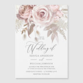 Invitation Magnétique Moderne design tendance Dusty Rose Blush Mariage (Devant)