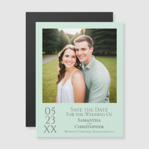 Invitation Magnétique Moderne Simple Mariage Sauvegarder la Date Photo M