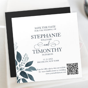Invitation Magnétique Moderne Simple QR Code Enregistrer La Date Mariage