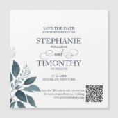 Invitation Magnétique Moderne Simple QR Code Enregistrer La Date Mariage (Devant)