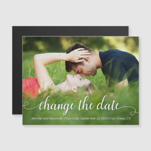 Invitation Magnétique Modifier la photo extérieure en blanc de date