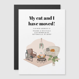 Invitation Magnétique Mon chat et moi avons déménagé Changement d'adress