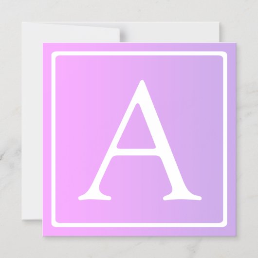 Invitation Magnétique Monogramme simple | Ombre subtil rose/violet (Recto)