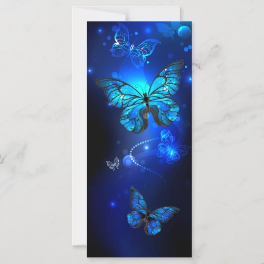 Invitation Magnétique Morpho Butterfly in the Dark Background (Recto)