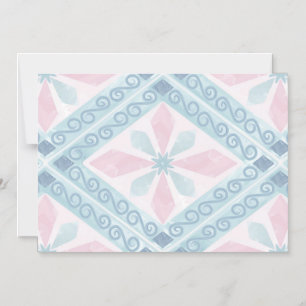 Invitation Magnétique motif bleu en forme de diamant