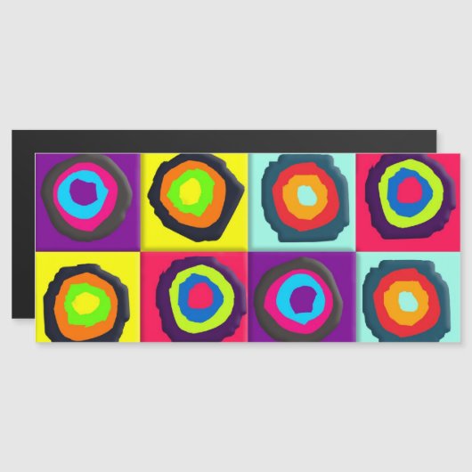 Invitation Magnétique motif de cercles (Devant / Derrière)