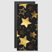 Invitation Magnétique Motif sans couture avec des étoiles dorées (Devant / Derrière)