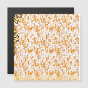 Invitation Magnétique Motif textile présentant un motif vibrant orange e