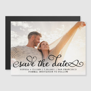 Invitation Magnétique Mots Whimsical  Photo En Script Noir Enregistrer L