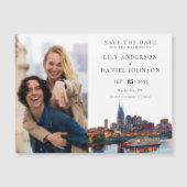 Invitation Magnétique Nashville Riverfront Photo Wedding Save The Date (Devant)